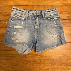 Flying Monkey Light Blue Distressed Jean Shorts